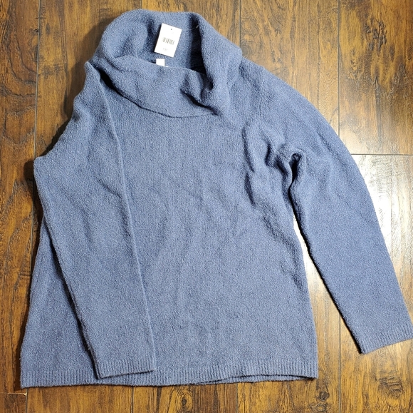 J Jill Petite Women's Light Blue Turtleneck Pullover Wool Cozy Sweater sz MP‎ - Picture 1 of 9
